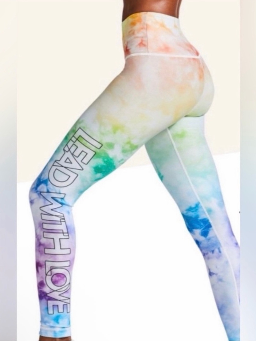 Peloton legging - Lead With Love” Rainbow Tie-Dye Leggings – Size XL 🌈